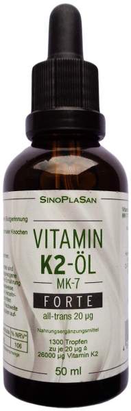 Vitamin K2-Öl Mk7 Forte All-Trans 20 Myg 50ml