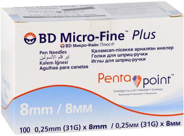 Bd Micro-Fine+ 8 Pen-Nadeln 0,25 X 8 mm 100 Stück