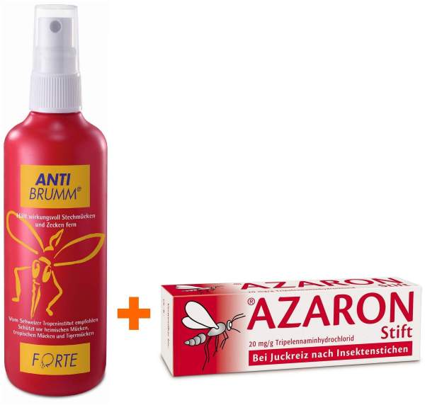 Sparset Insektenschutz Anti Brumm forte 150 ml + Azaron Stift 1 Set