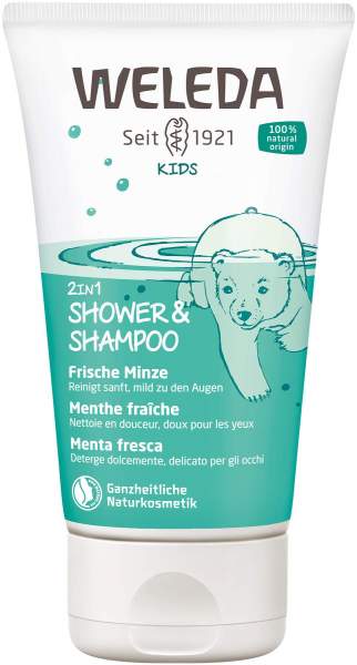 WELEDA Kids 2in1 Shower &amp; Shampoo frische Minze 150 ml