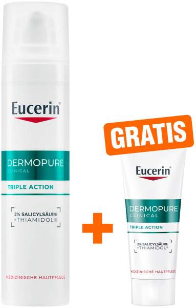 Eucerin DermoPure clinical Triple Action 40 ml + gratis Eucerin Dermopure Clinical Triple Action 7 ml