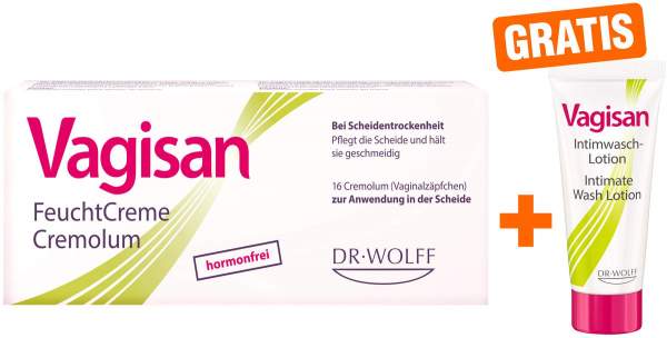 Vagisan FeuchtCreme Cremolum Vaginalsuppositorien + gratis Intimwaschlotion 10 ml