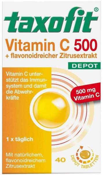 Taxofit Vitamin C 500 + flavonoidreicher Zitrusextrakt Depot 40 Tabletten