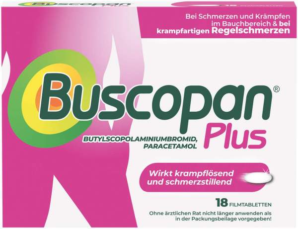 Buscopan plus 10 mg - 500 mg Filmtabletten 18 Stück