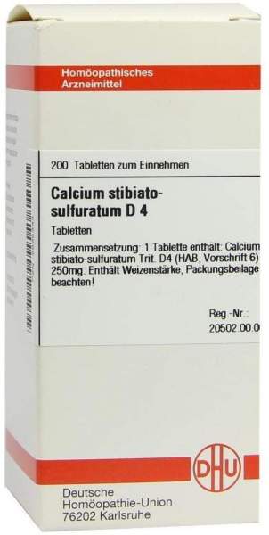 Calcium Stibiato Sulfuratum D4 200 Tabletten