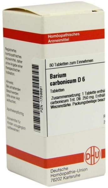 Barium Carbonicum D 6 Tabletten 80 Tabletten