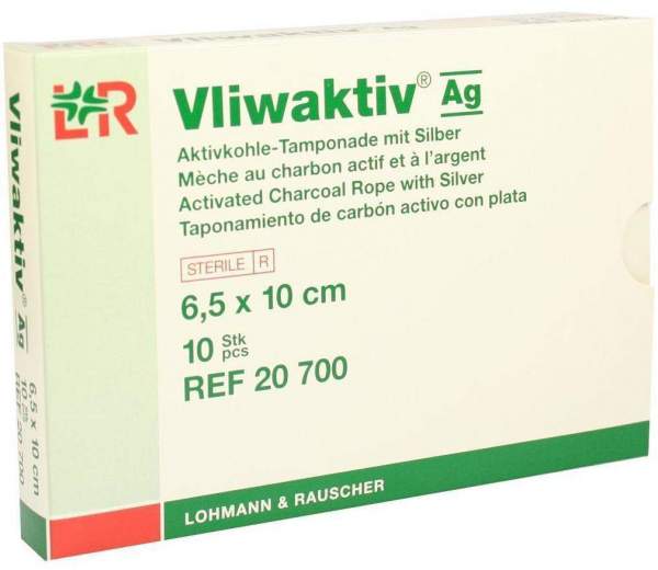 Vliwaktiv AG 6,5x10cm Aktivkohle Tampon Mit Silb