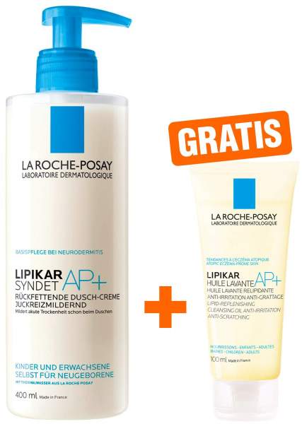 La Roche Posay Lipikar Syndet AP+ 400 ml + gratis La Roche Posay Lipikar Dusch-und Badeöl AP+ 100 ml