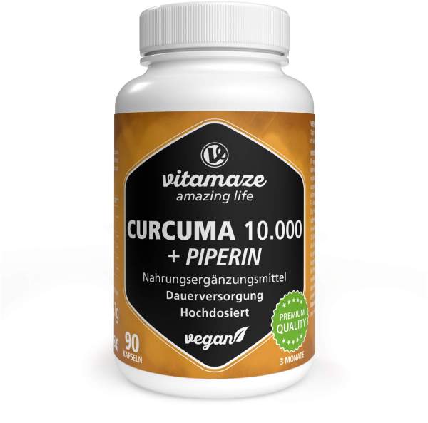 Vitamaze Kurkuma 10.000 + Piperin 90 Kapseln
