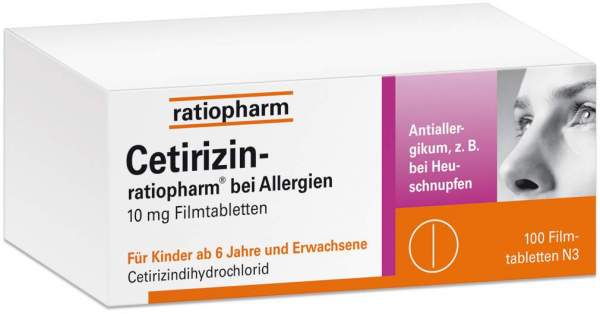 Cetirizin-ratiopharm bei Allergien 100 Filmtabletten