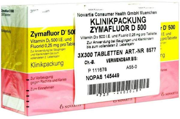 Zymafluor D 500 3 X 300 Tabletten
