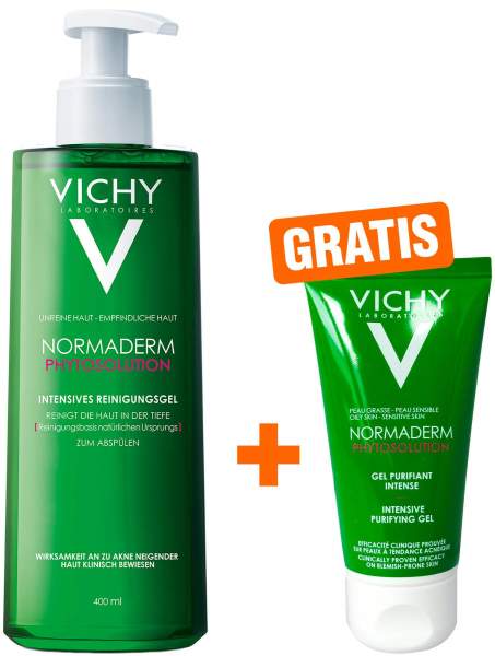 Vichy Normaderm Phytosolution Intensives Reinigungsgel 400 ml + gratis Reinigungsgel 50 ml