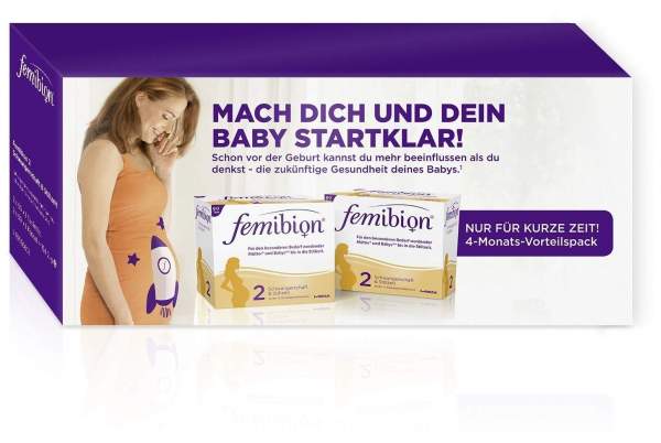 Femibion Schwangerschaft 2 D3 + DHA + Folat 400 µg 2 x 120 Tabletten u. Kapseln Kombipackung
