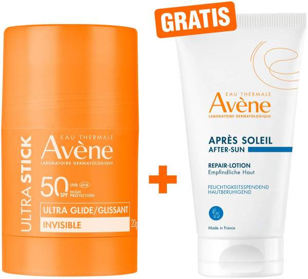 Avene Ultra Stick Invisible SPF 50 45 g + gratis Avene Repair-Lotion nach der Sonne 50 ml