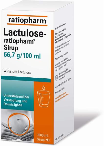 Lactulose-ratiopharm Sirup 66,7 g pro 100 ml 1000 ml Sirup