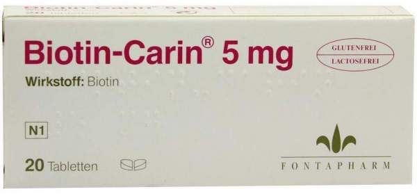 Biotin Carin 5 mg Lactose Glutenfrei 20 Tabletten