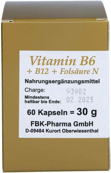 Vitamin B6+B12+Folsäure N Kapseln 60 Stück