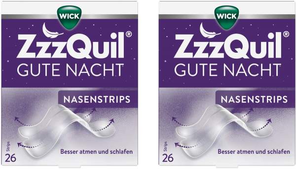 WICK ZzzQuil Gute Nacht Nasenstrips 2 x 26 Stück