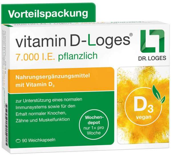 Vitamin D-Loges 7000 I.E. Pflanzlich 90 Weichkapseln
