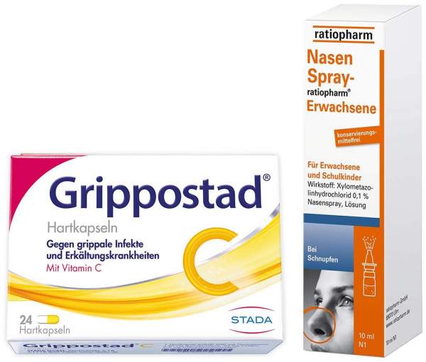 Sparset Grippostad C 24 Kapseln + Nasenspray E 15 ml