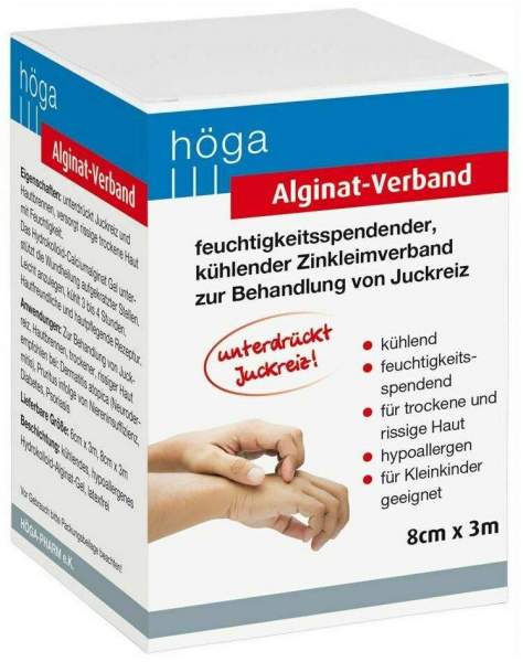 Alginat Verband 8 cm X 3 M Kühlender Zinkleimverb.1 Stk