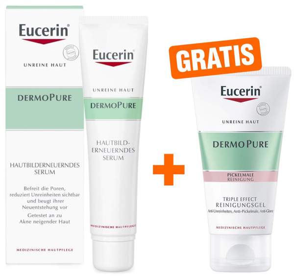 Eucerin DermoPure Hautbilderneuerndes Serum + gratis Triple Effect Reinigungsgel 75 ml