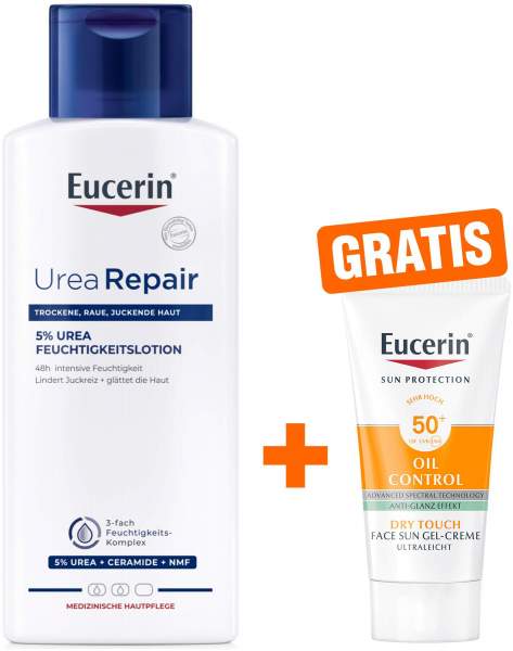 Eucerin UreaRepair Plus Lotion 5% 250 ml + gratis Eucerin Sun Gel-Creme Oil Control 20 ml