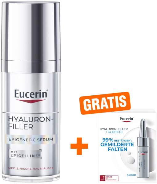 Eucerin Hyaluron Filler Epigenetic 30 ml Serum + gratis Hyaluron Filler 7-Tage Serum-Konzentrat 3 Ampullen