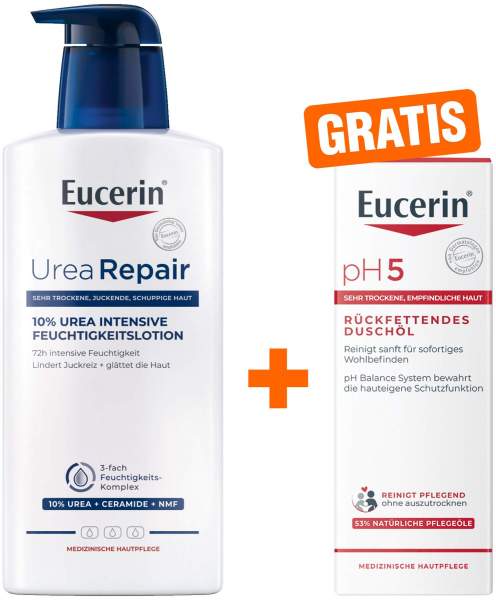 Eucerin UreaRepair Plus Lotion 10% 400 ml + gratis Eucerin pH5 Duschöl 20 ml