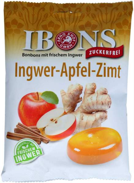 Ibons Ingwer Apfel Zimt o.Zucker Tüte Lutschbonbons 75g