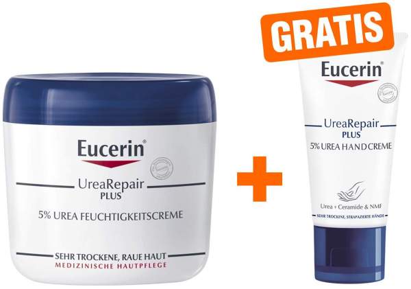 Eucerin UreaRepair Plus 450 ml Körpercreme 5% + gratis Eucerin UreaRepair Plus Handcreme 5% 30 ml