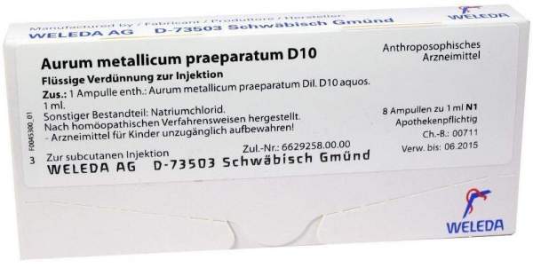 Weleda Aurum metallicum praeparatum D10 8 Ampullen