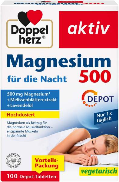 Doppelherz Magnesium 500 für die Nacht 100 Depot-Tabletten