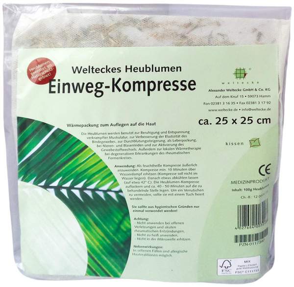 Heublumen Einweg-Kompresse 25x25 cm