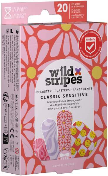 Wild Stripes Classic Sensitive Pastel Fun 20 Pflaster