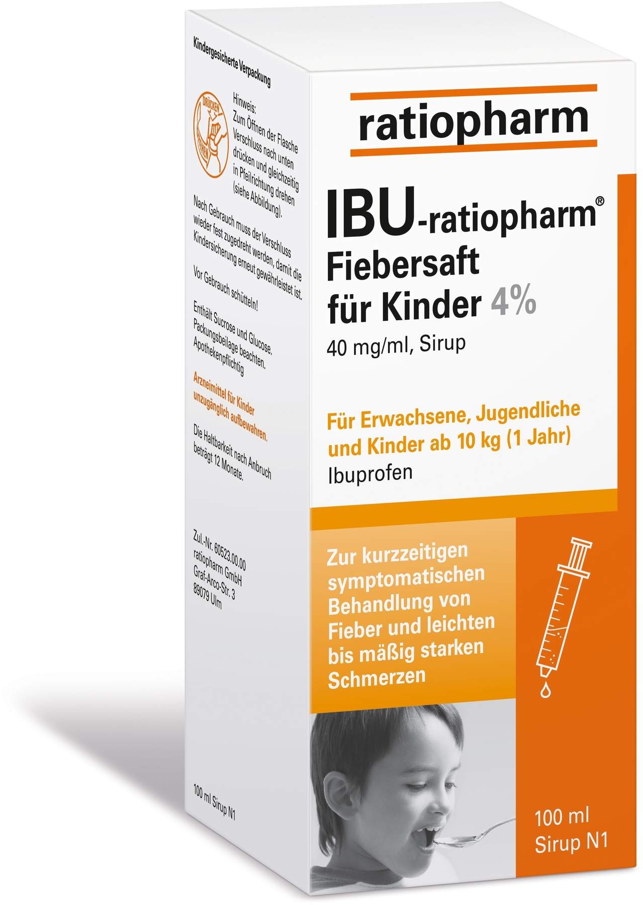 IBU-ratiopharm Fiebersaft für Kinder 4% 100 ml Saft kaufen
