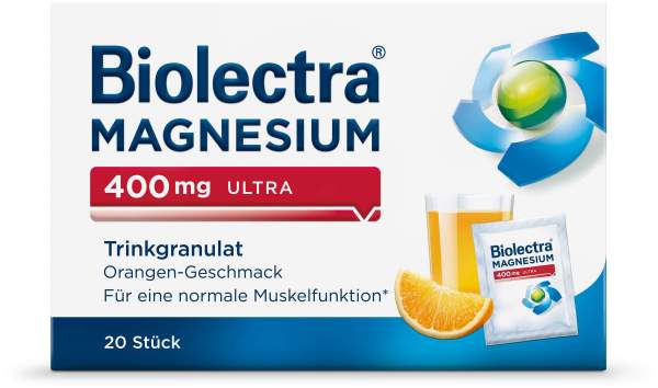 Biolectra Magnesium 400 mg Ultra Trinkgranulat Orangengeschmack 20...