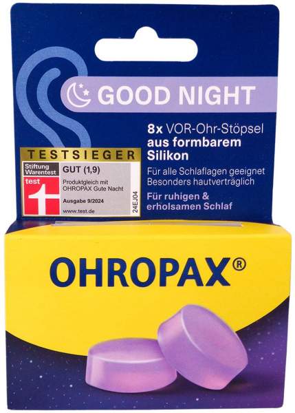 Ohropax Good Night Silikon Vor-Ohr Stöpsel 8 Stück