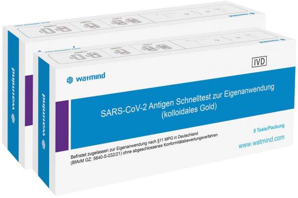 Watmind SARS-CoV-2 Antigen Schnelltest (Speicheltest) 2 x 5 Stück