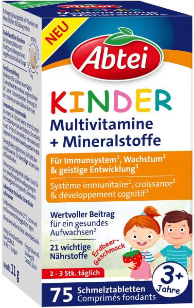 Abtei Kinder Multivitamin + Mineralstoffe 75 Schmelztabletten