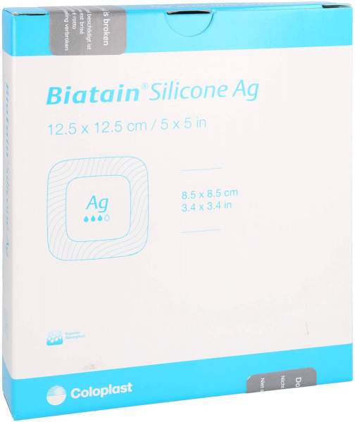 Biatain Silicone AG Schaumverband 12,5 X 12,5 cm 5 Stück
