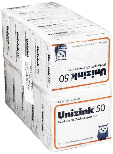 Unizink 50 10 X 100 Magensaftresistente Tabletten