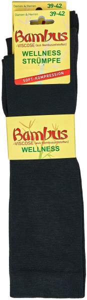 Bambus-Viskose Kniestütze Soft-Touch schwarz Größe 43-46