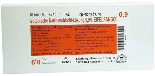 Isotonische Nacl Lösung 0.9% 10x10 ml Ampullen