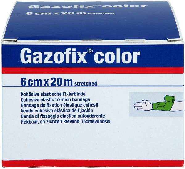 GAZOFIX color Fixierbinde kohäsiv 6 cmx20 m gr