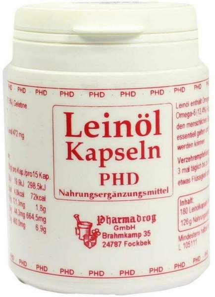Leinöl Kapseln Phd Nahrungsergänzungsmittel 180 Stück
