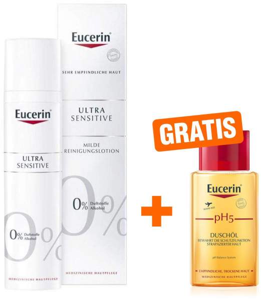 Eucerin Ultrasensitive Reinigungslotion 100ml + gratis pH5 Duschöl 100 ml