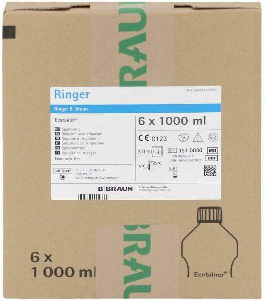 Ringer Lösung B. Braun Spüllösung Ecotainer 6 X 1000 ml Spüllösung