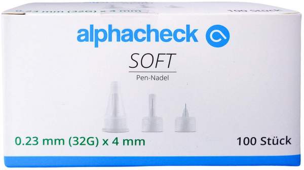 Alphacheck Soft Pen-Nadeln 32 G X 4 mm 100 Kanülen
