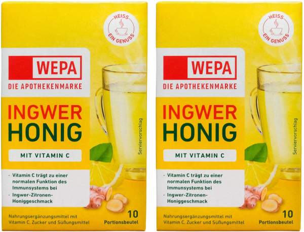 WEPA Ingwer + Honig + Vitamin CPulver 2 x 10 Beutel